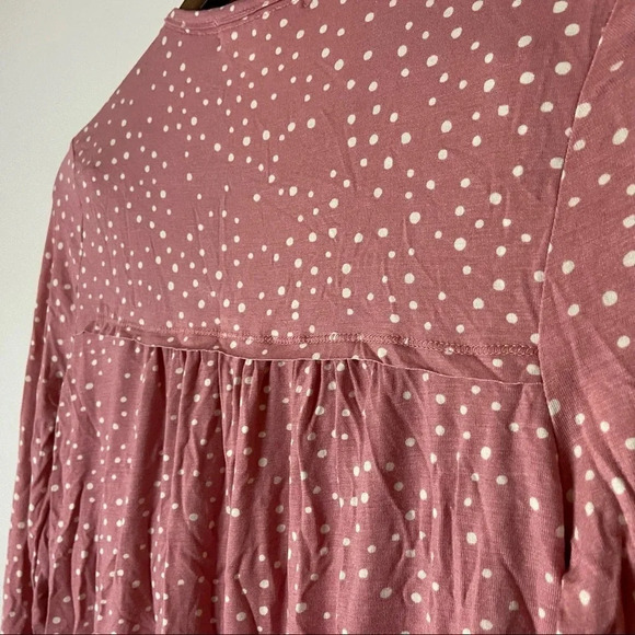 Rewind Lace Polka Dot Babydoll Top Pink Small Boho Chic Romantic Feminine - Picture 5 of 8